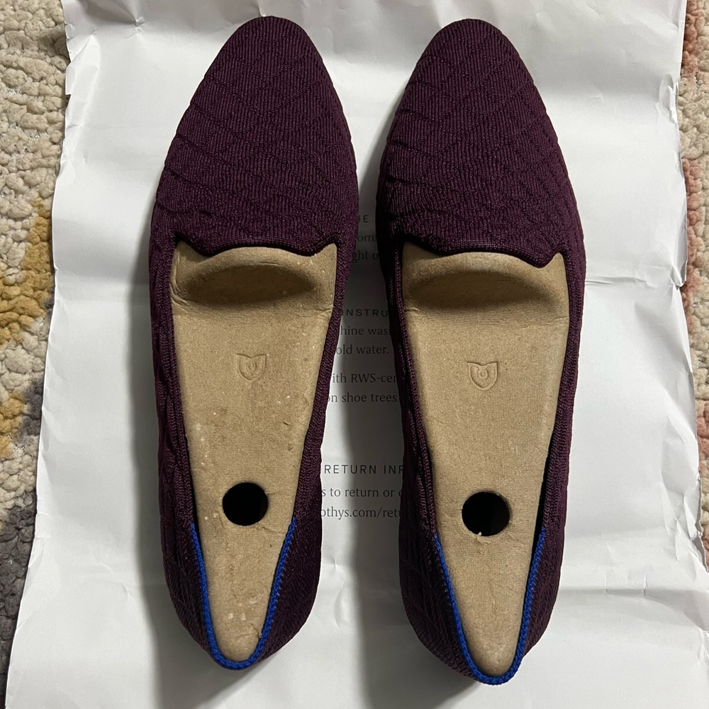 Rothy's Quilted Plum Almond Loafer. NWT
